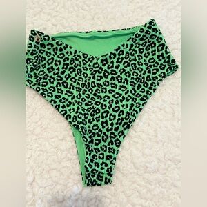 Buffbunny Bikini Swim Bottoms Green Cheetah/Leopard